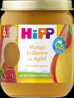 Bio Mango Erdbeere in Apfel ab 6. Monat von HIPP