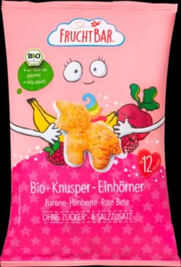 Bio Knusper-Einhörner Banane, Himbeere, Rote Bete von FRUCHTBAR