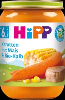 Bio Karotten mit Mais und Bio-Kalb ab 6. Monat von HIPP