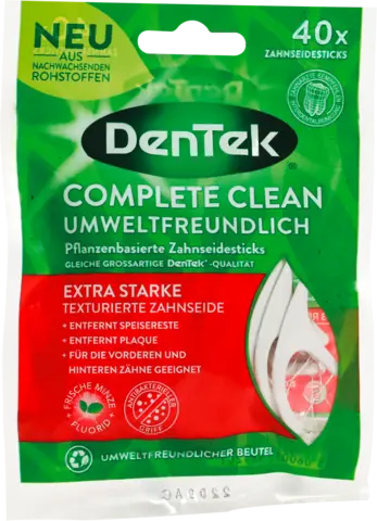 Pflanzenbasierte Zahnseidesticks von DENTEK