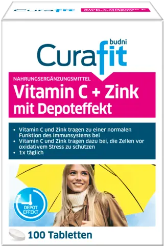Vitamin C + Zink Depot Tabletten von CURAFIT