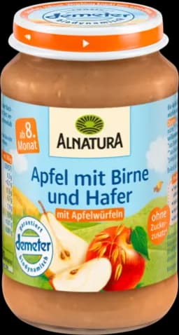 Demeter Apfel mit Birne und Hafer ab 8. Monat von ALNATURA