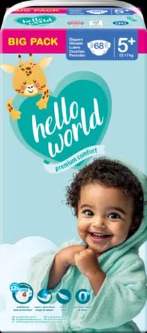 Windel Gr. 5+ Junior JUMBO 12-17 kg von HELLO WORLD