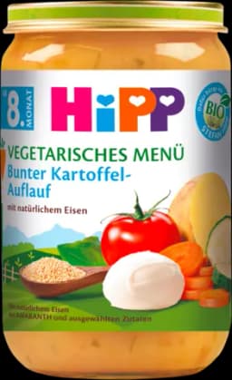 Bio Vegetarisches Menü Bunter Kartoffel-Auflauf ab 8. Monat von HIPP