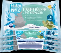 Feuchttücher mit Wasser 4x56 von HALLO WELT