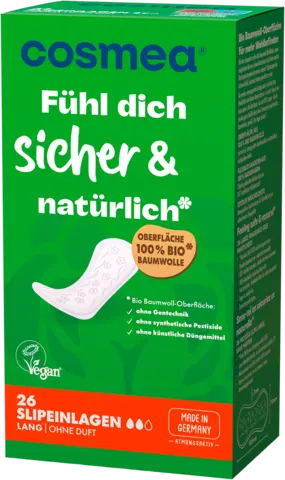 Bio & Vegan Slipeinlagen lang von COSMEA