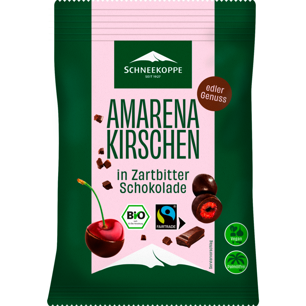 Bio Amarenakirschen in Zartbitterschokolade vegan