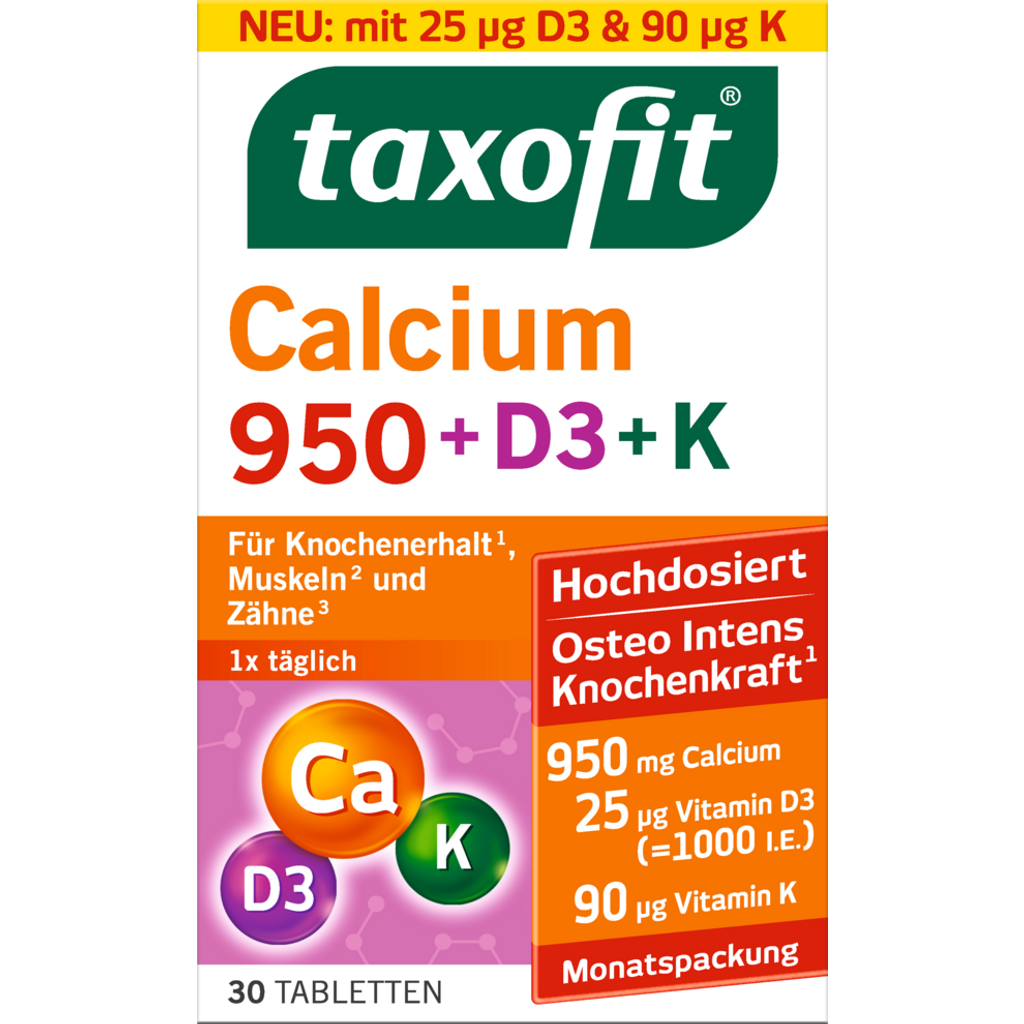 Calcium 950+D3+K 30 Tabletten