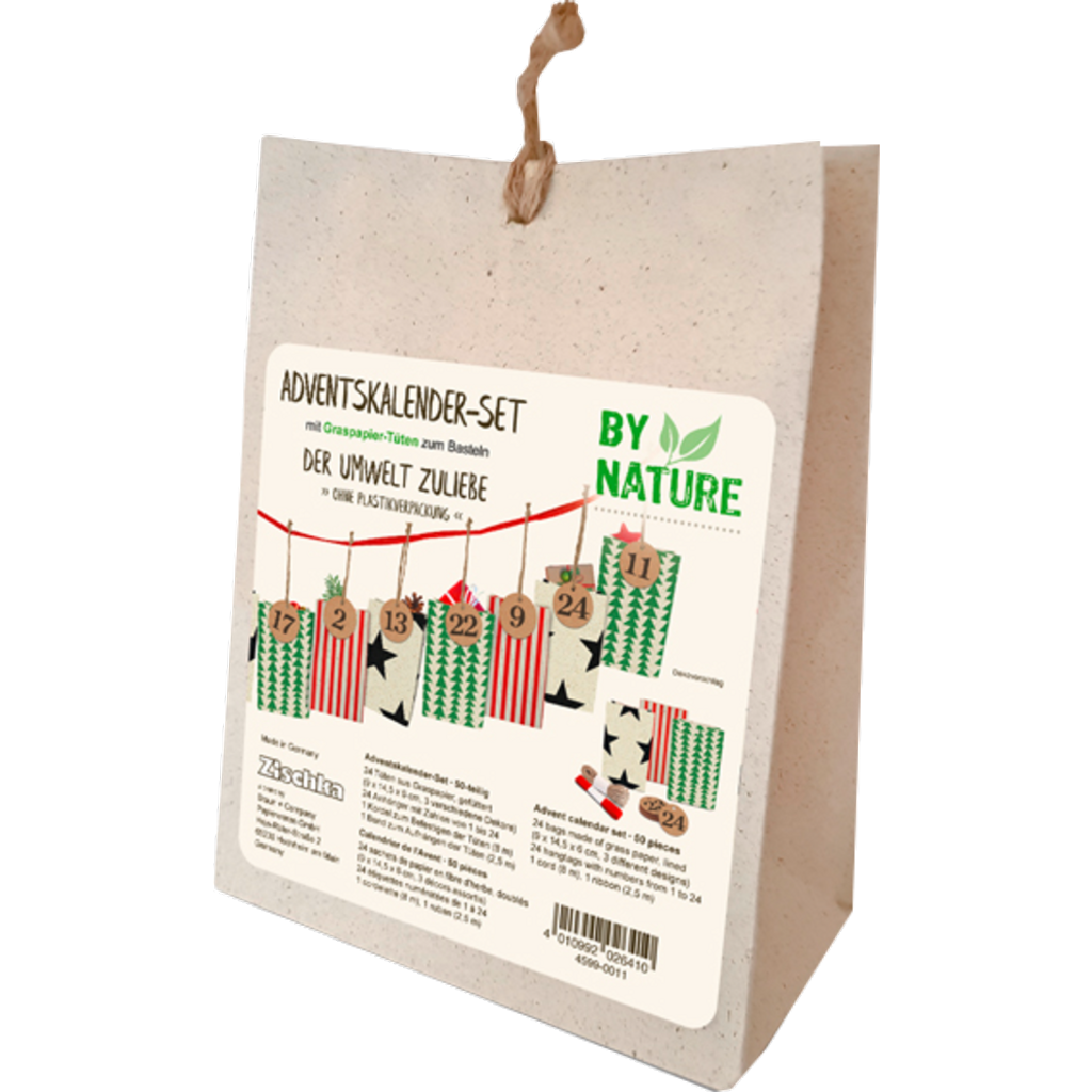 Adventskalender Set By Nature Graspapier 50-teilig