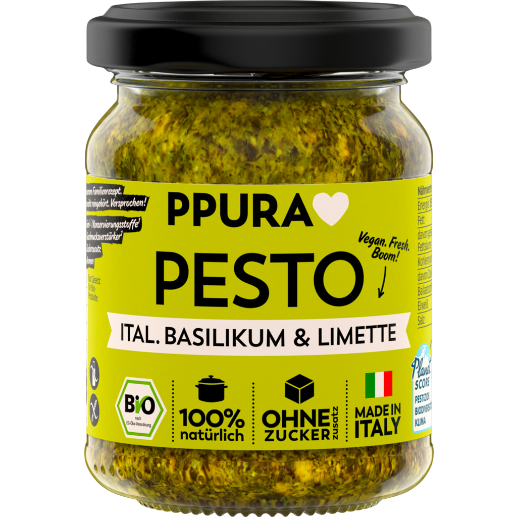 BIO Pesto Basilikum, Limette und Cashews
